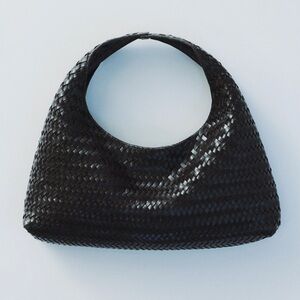 Mango Braided Leather Handbag